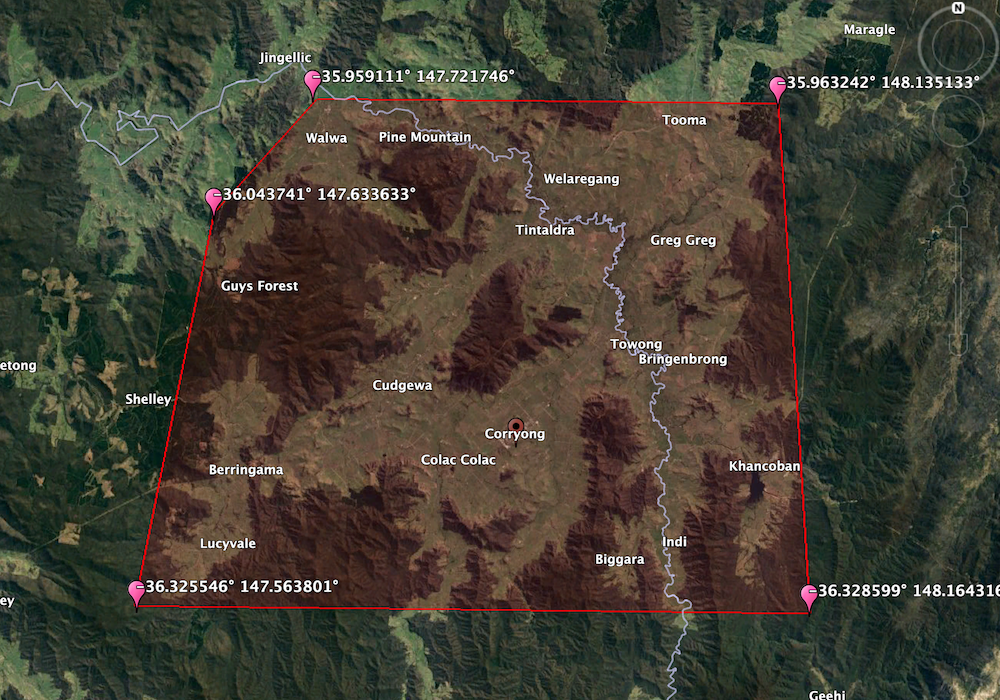Image depicting boundaries of TDA